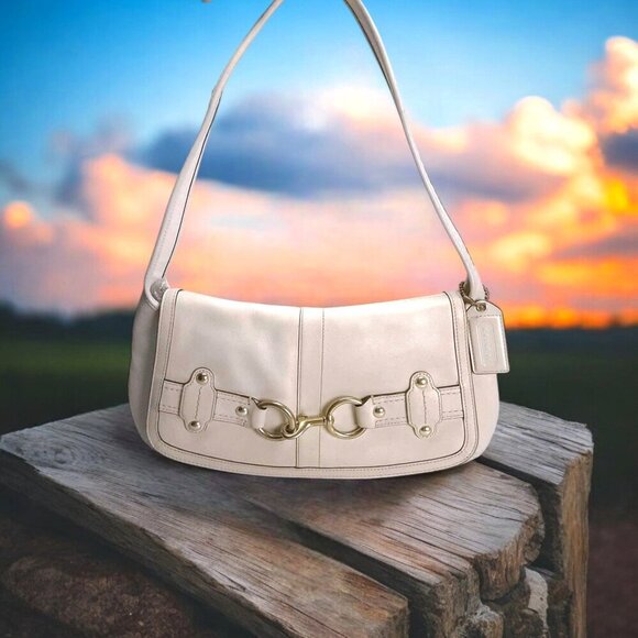 Coach Handbags - COACH Vintage Rare Ergo Flap Shoulder bag in ivory